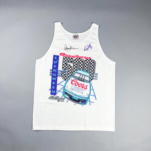 Autographed Nascar Shirt | Vintage 90's Coors 500 Tank Top, Davey Allison